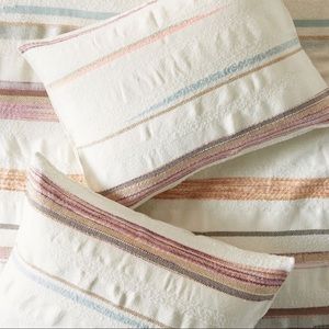 Anthropologie Jess Feury Woven Sunstreak Pair of King Shams